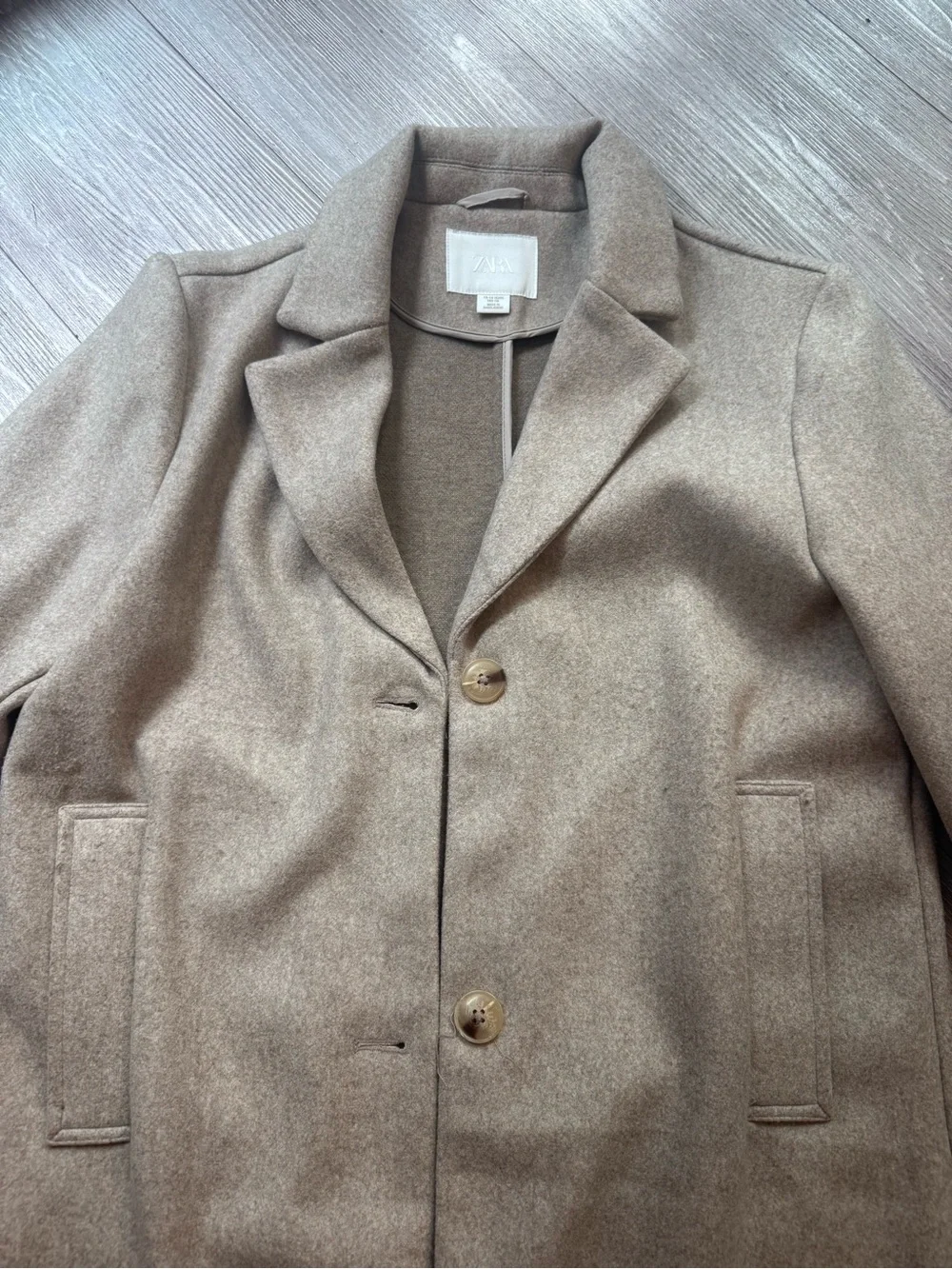 Wool-Blend Camel Single-Breasted Coat - Girl’s Jacket